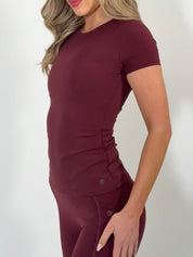 Cap Sleeve T-Shirt - Burgundy