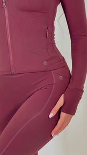 SculptFit Zip up Jacket - Burgundy