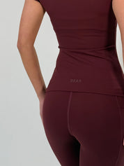 Cap Sleeve T-Shirt - Burgundy
