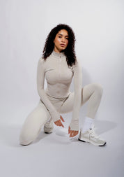 Beige activewear gym set