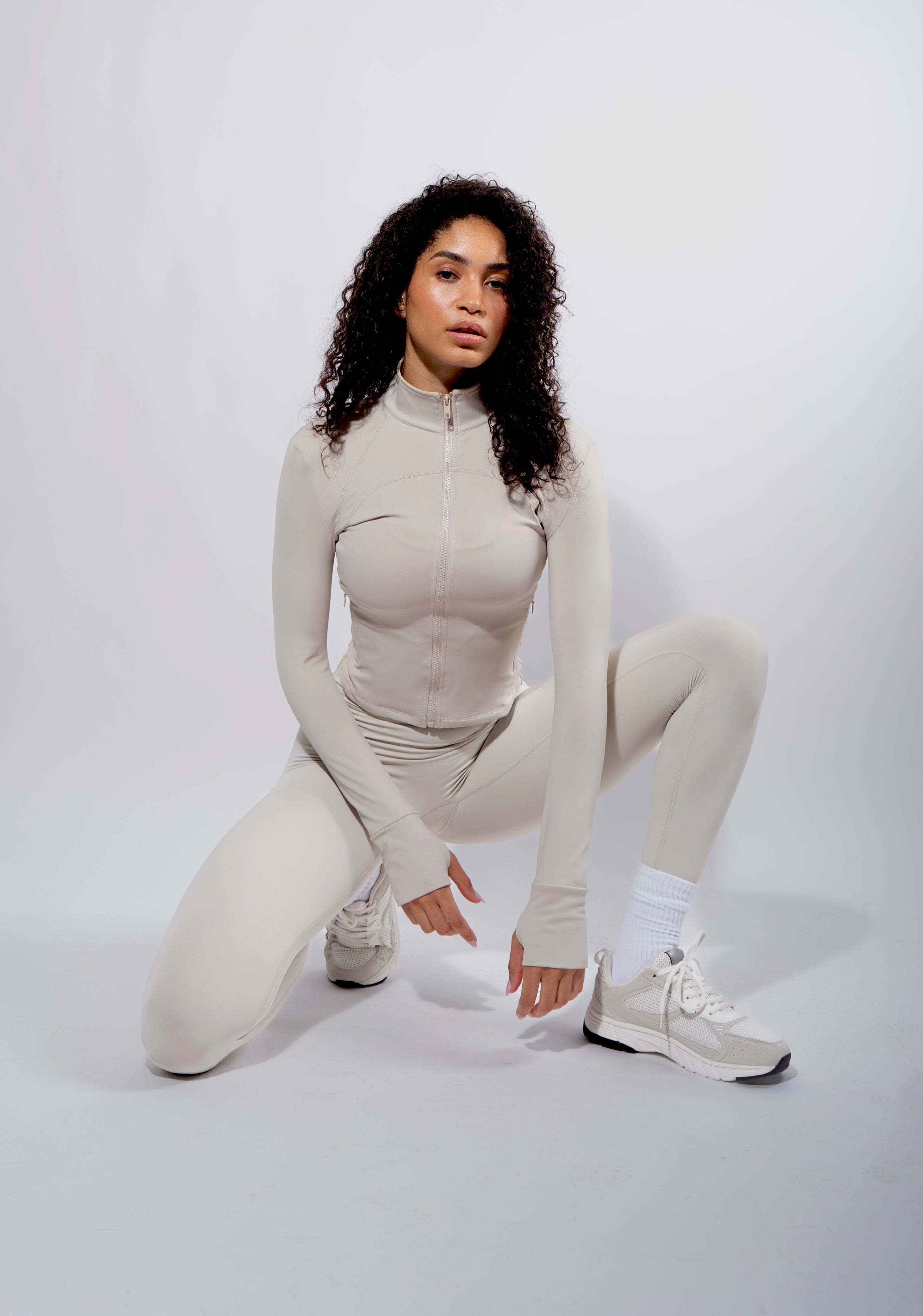 Beige activewear gym set