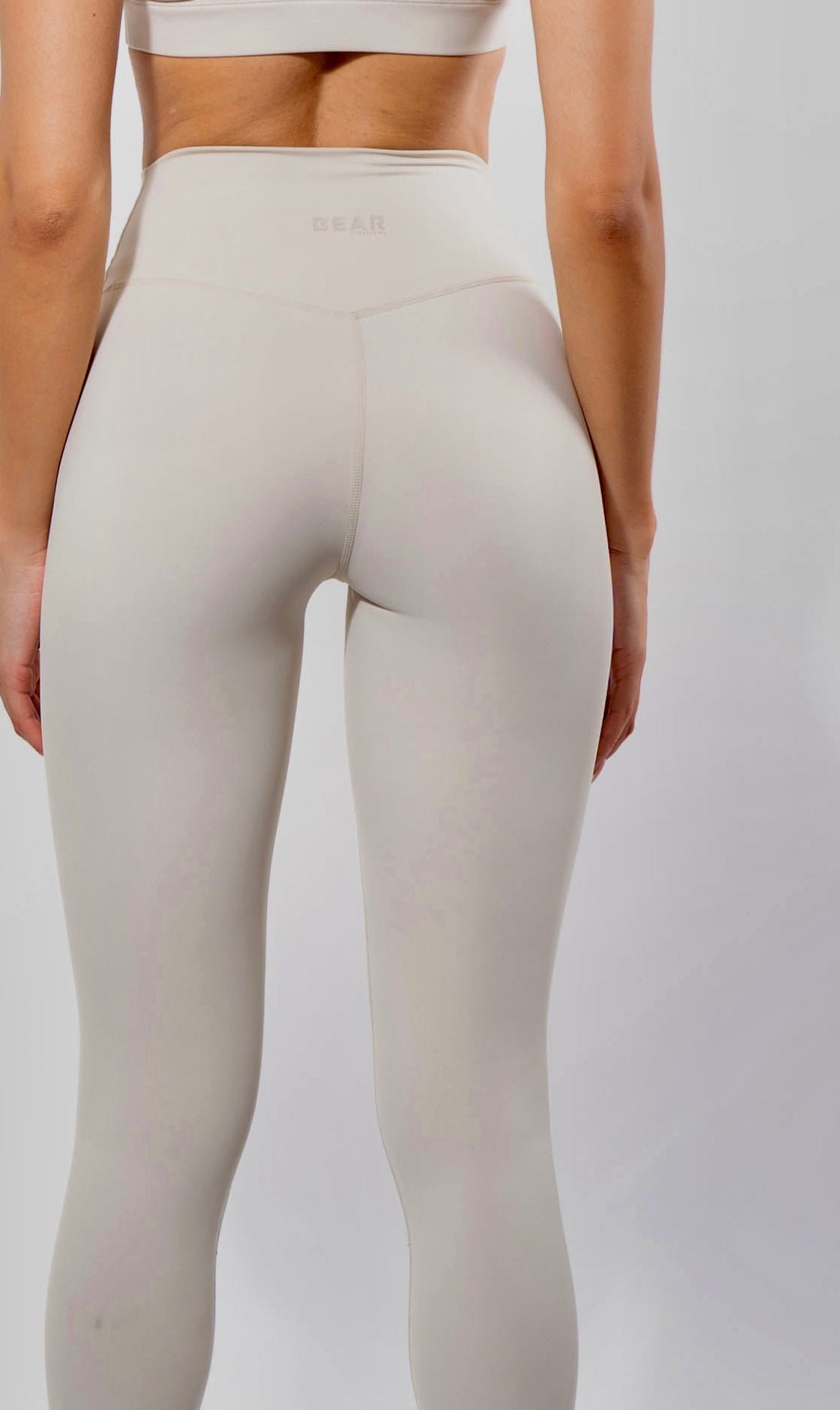 high waisted beige gym leggings