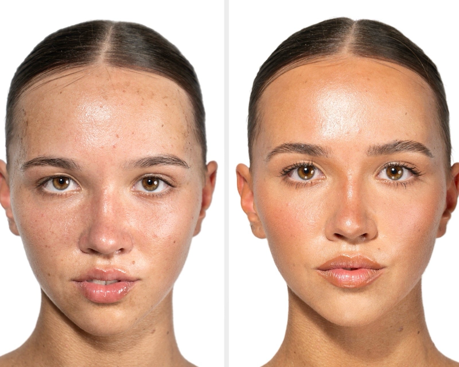 bronze tinted moisturiser with olive undertones before and after