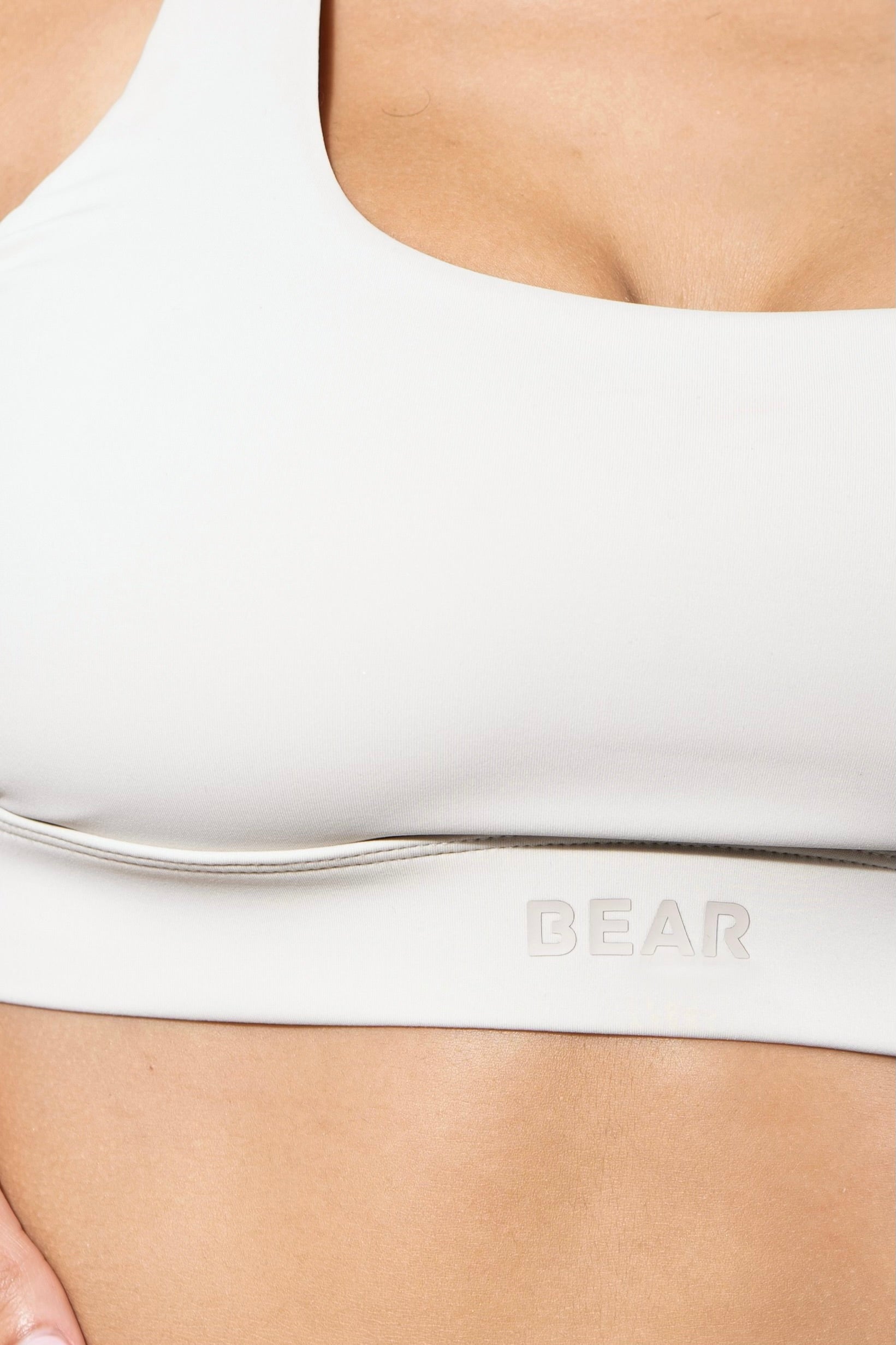 close up of logo for high impact sports bra