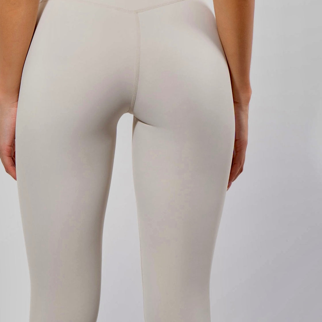 high waisted beige gym leggings