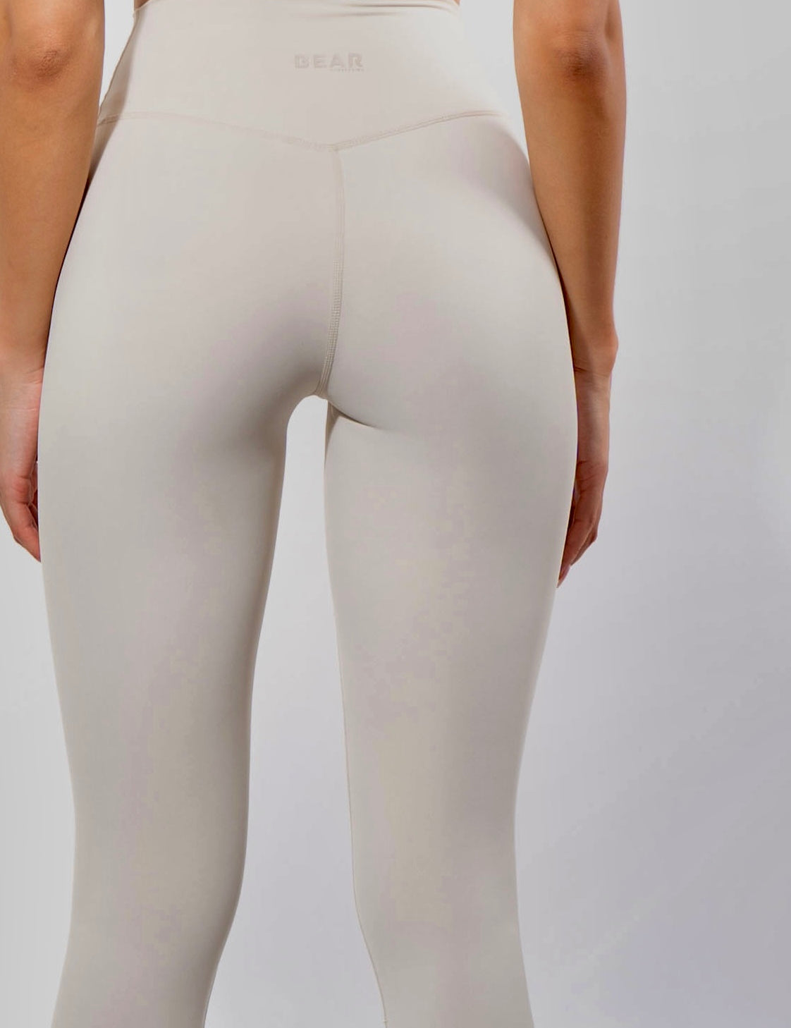 high waisted beige gym leggings